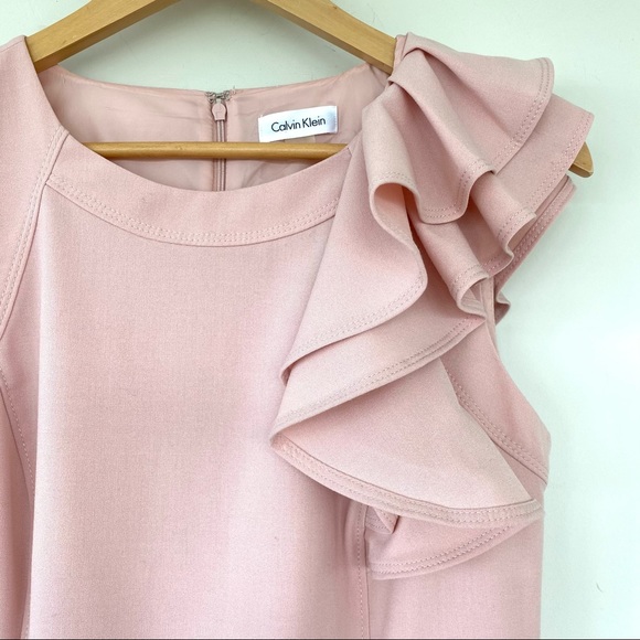 Calvin Klein fitted midi dress with ruffle - Picture 3 of 11